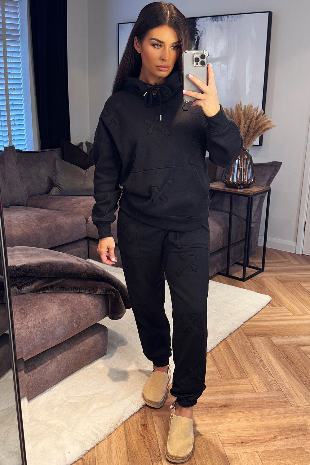 Hoodie and Joggers Tracksuit Cross Patch Loungew | Xtralitty