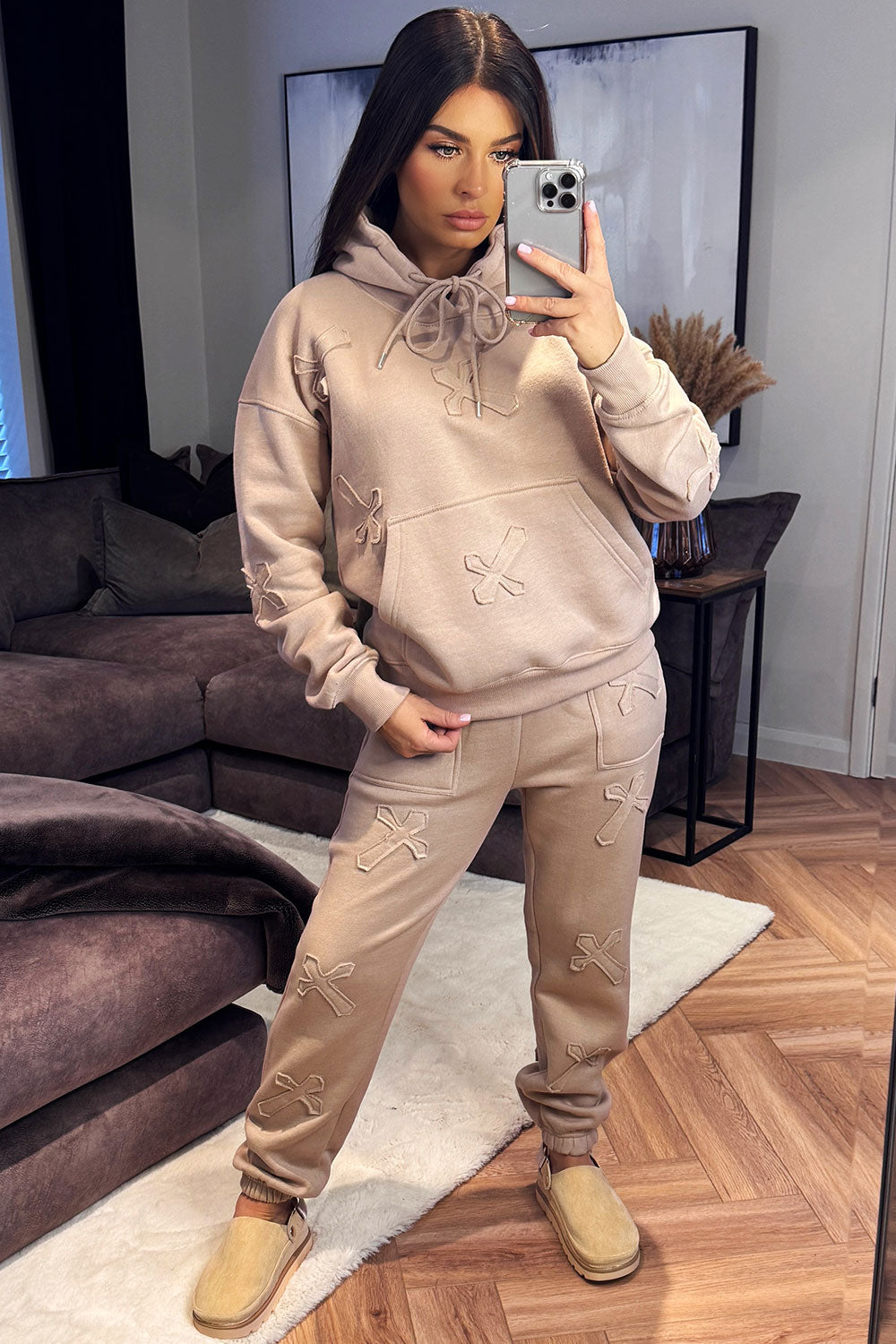 Hoodie and Joggers Tracksuit Cross Patch Loungew | Xtralitty