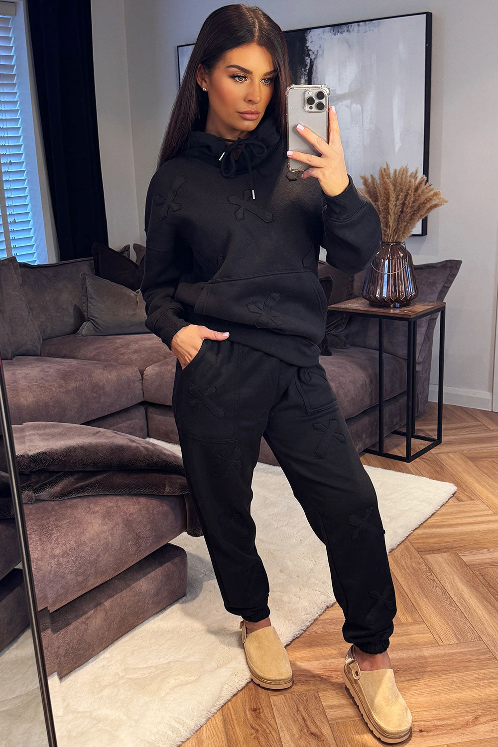 Hoodie and Joggers Tracksuit Cross Patch Loungew | Xtralitty