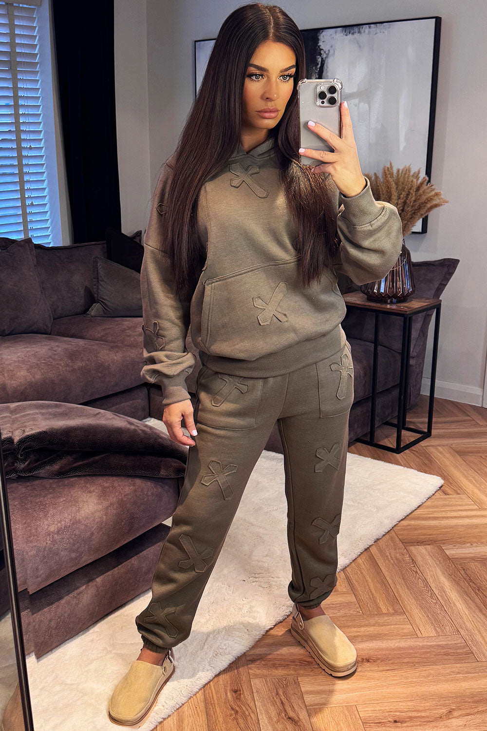 Hoodie and Joggers Tracksuit Cross Patch Loungew | Xtralitty