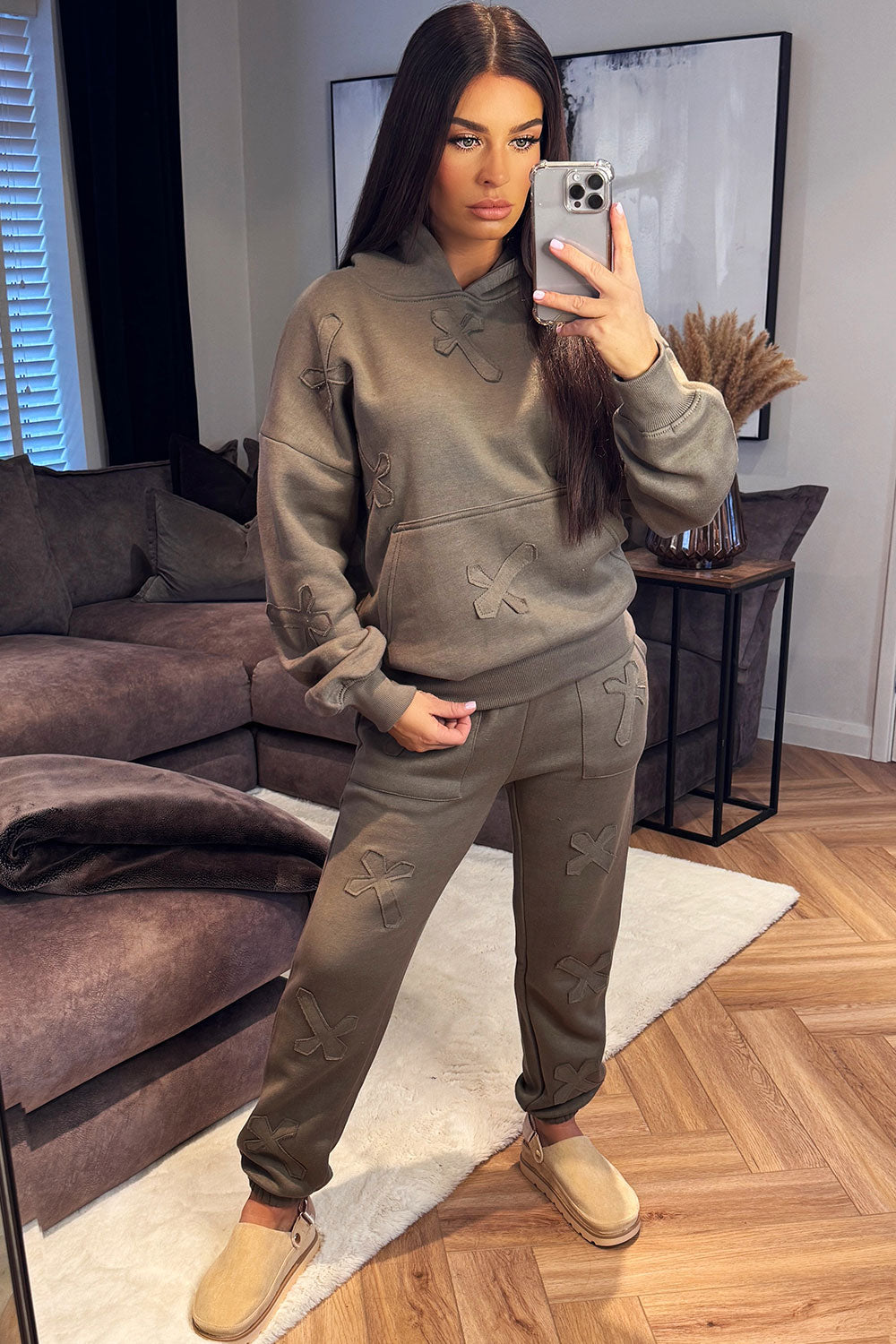 Hoodie and Joggers Tracksuit Cross Patch Loungew | Xtralitty