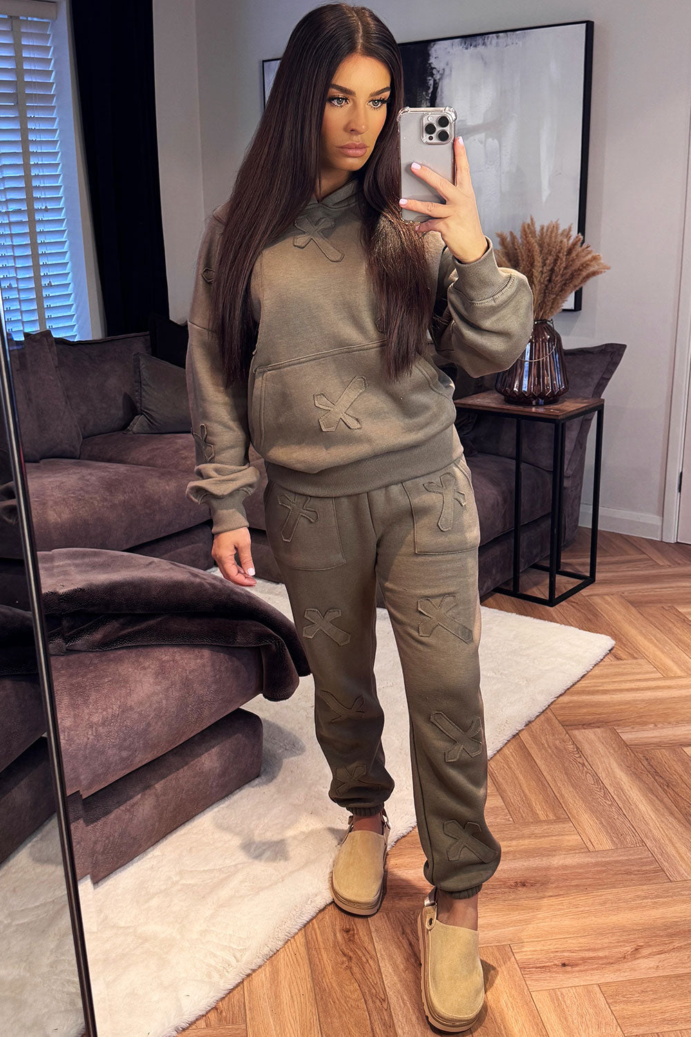 Hoodie and Joggers Tracksuit Cross Patch Loungew | Xtralitty