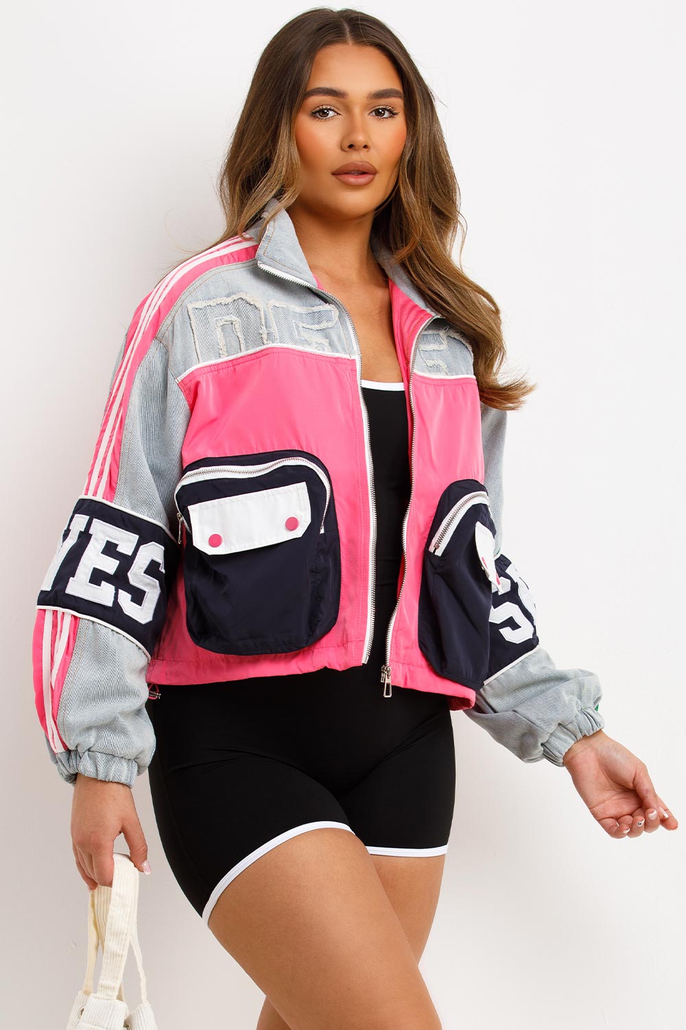 Denim Jacket with Contrast Cargo Pockets | Xtralitty