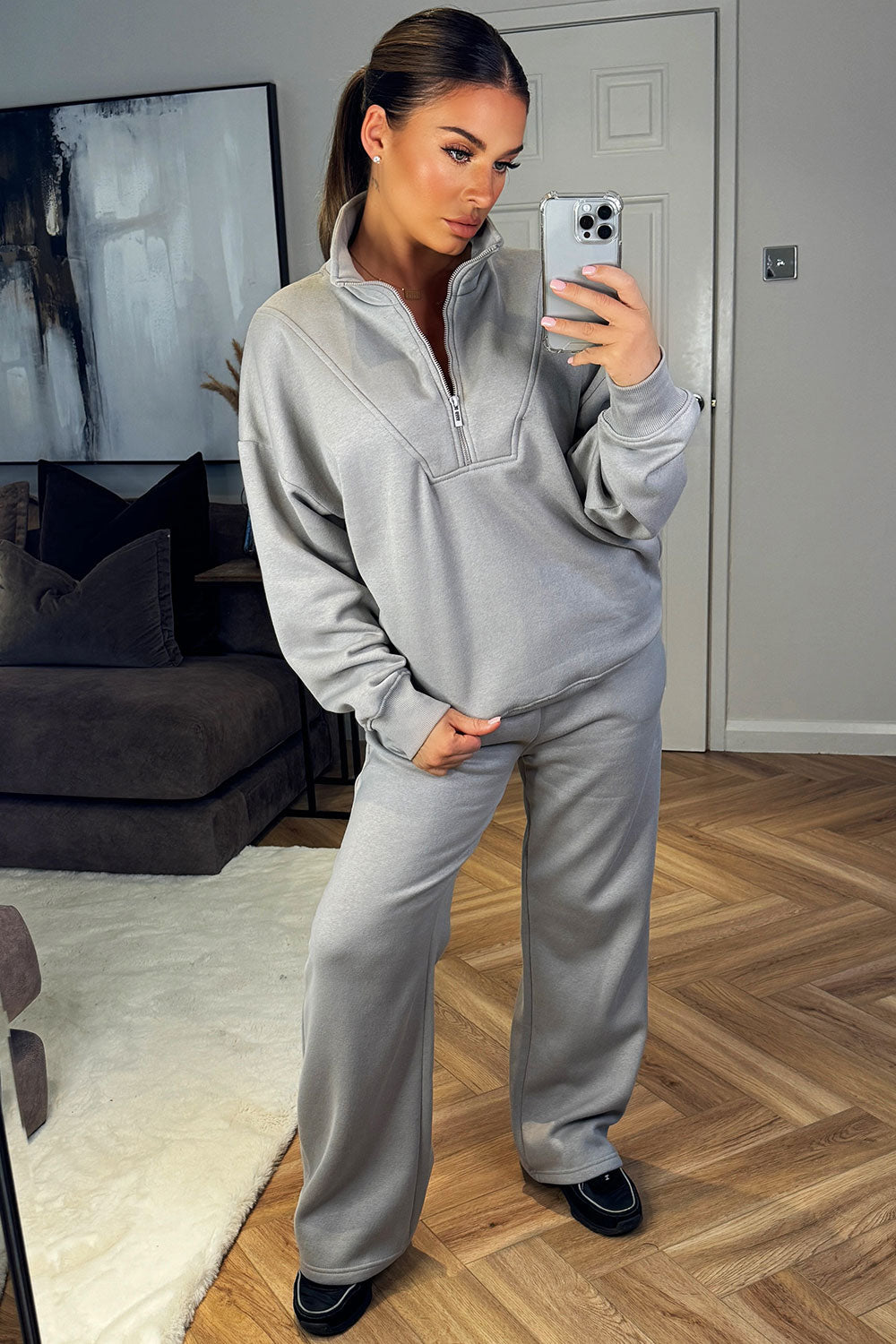 Half Zip Sweatshirt and Joggers Loungewear Set D | Xtralitty