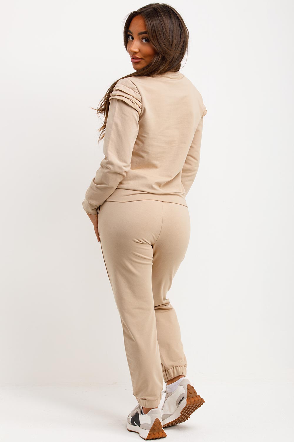 Gold Button Frill Shoulder Loungewear Set with C | Xtralitty