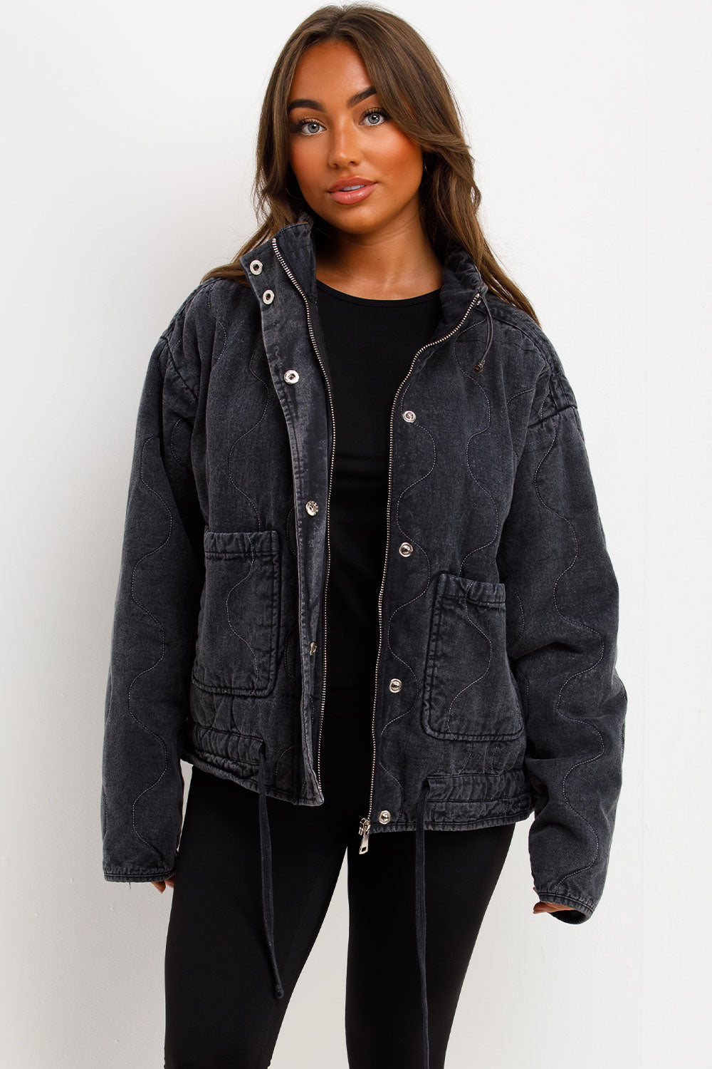 Quilted Jacket with Adjustable Drawstring Hem Ch | Xtralitty