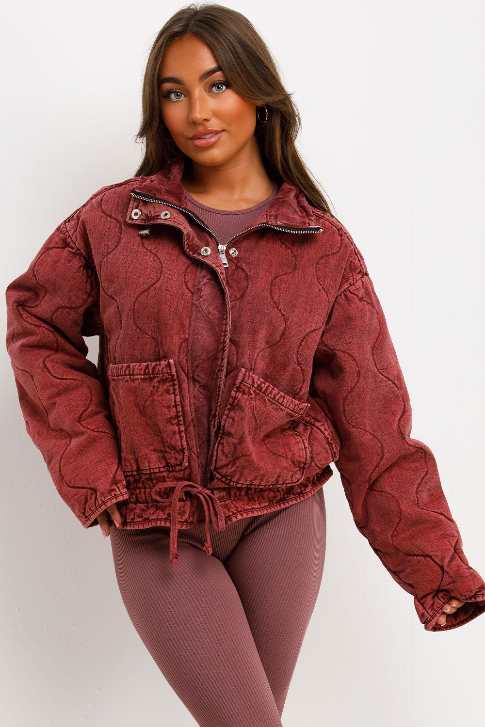 Quilted Jacket with Adjustable Drawstring Hem Bu | Xtralitty