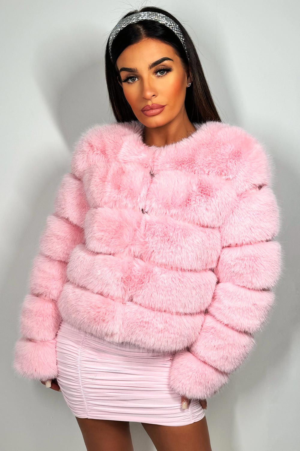 Baby Pink Faux Fur Bubble Coat | Xtralitty