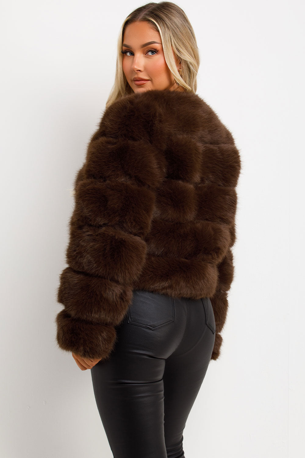 Brown Faux Fur Bubble Coat | Xtralitty