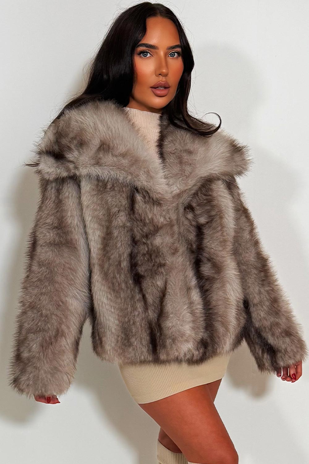 Faux Fur Jacket Brown Colourway | Xtralitty