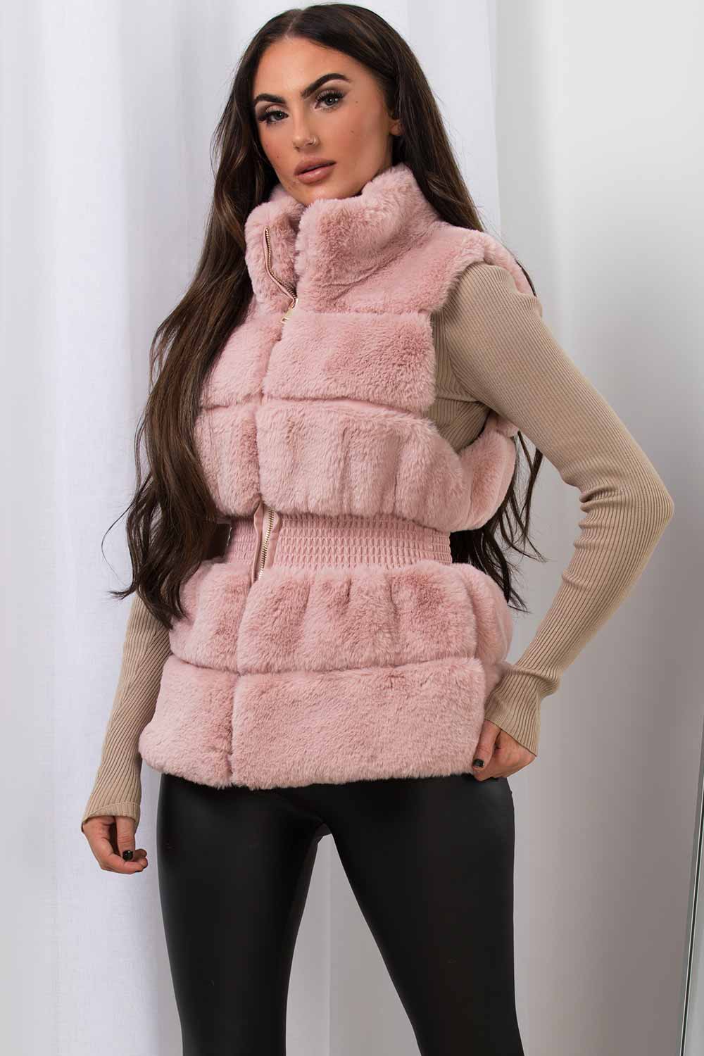 Faux Fur Gilet Pink | Xtralitty