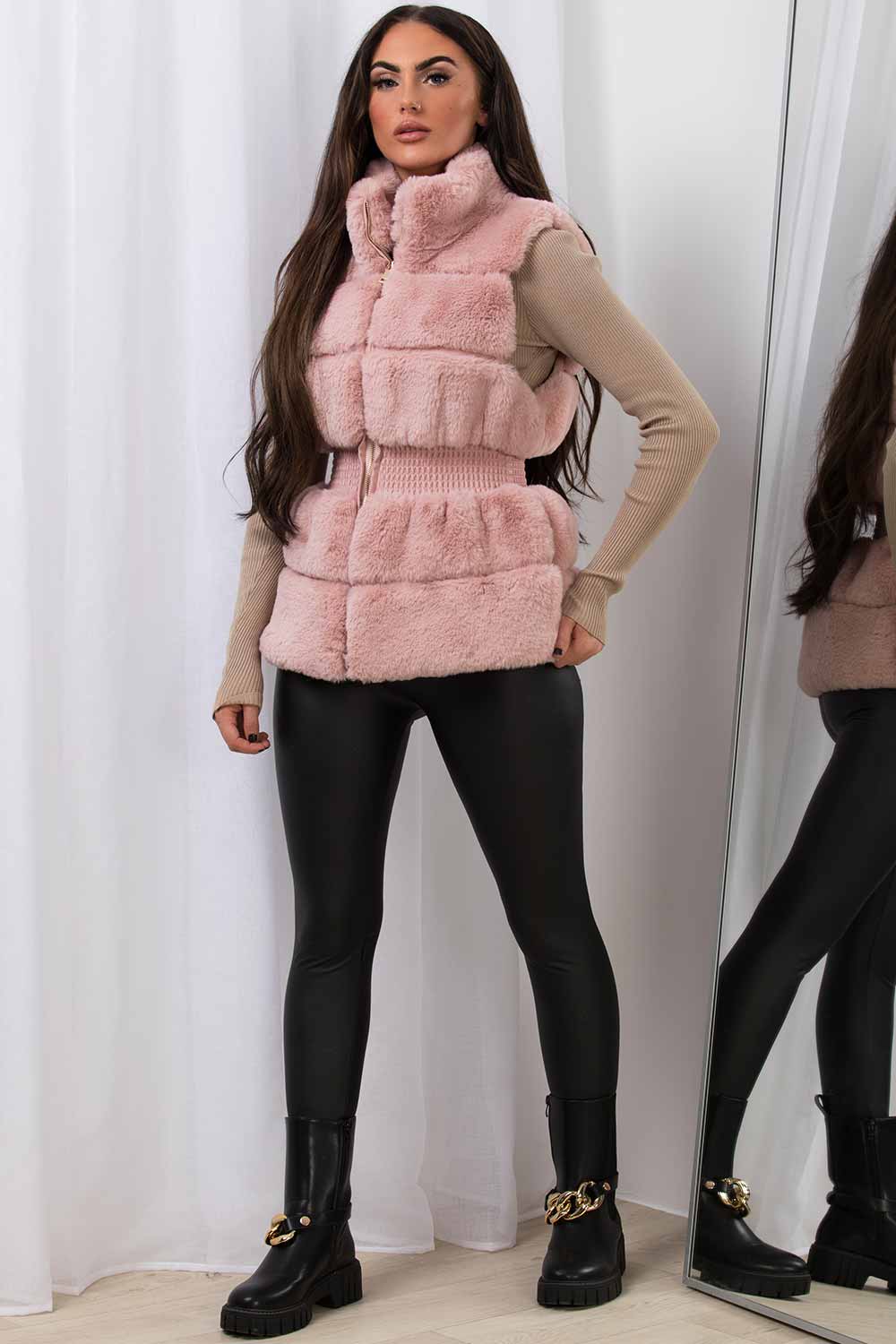 Faux Fur Gilet Pink | Xtralitty