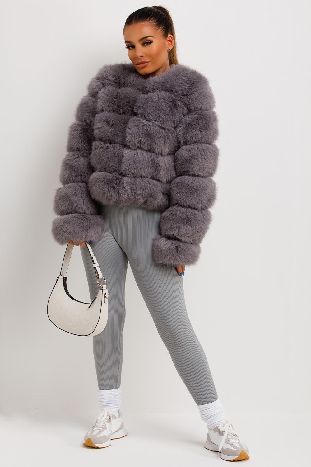 Faux Fur Bubble Coat Grey | Xtralitty