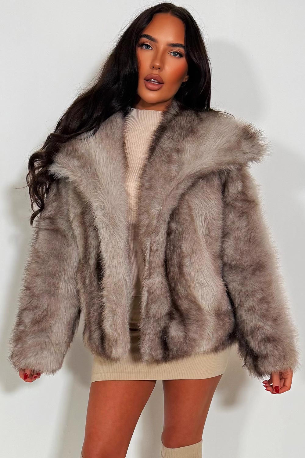 Faux Fur Jacket Brown Colourway | Xtralitty