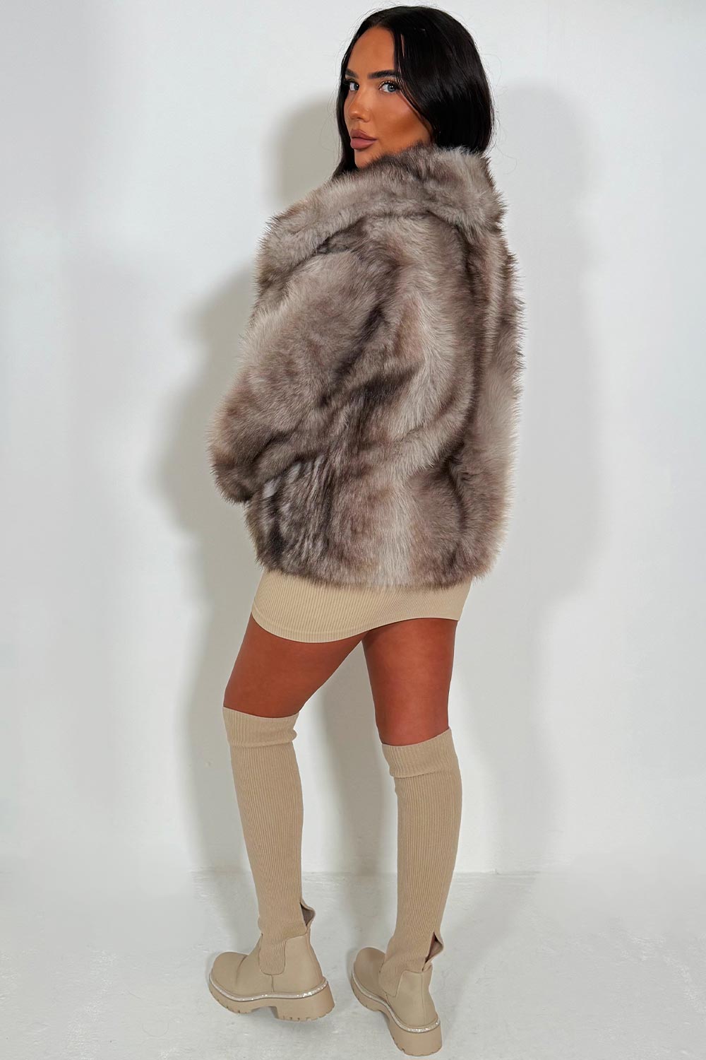 Faux Fur Jacket Brown Colourway | Xtralitty