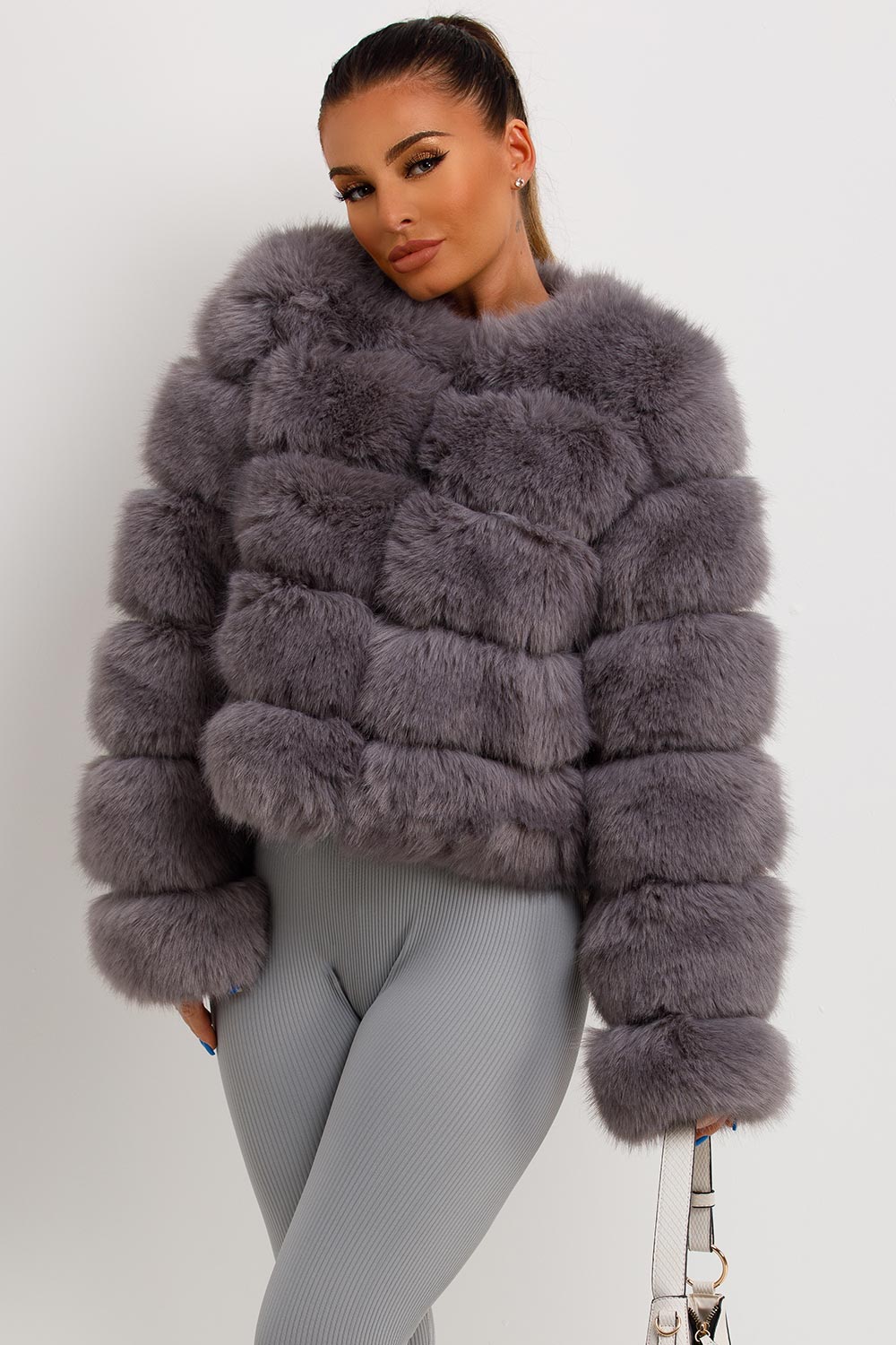 Faux Fur Bubble Coat Grey | Xtralitty