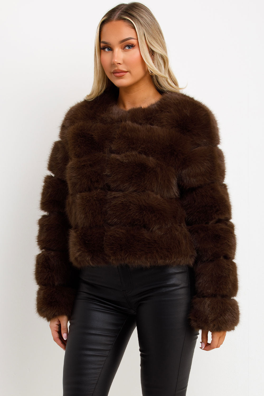 Brown Faux Fur Bubble Coat | Xtralitty