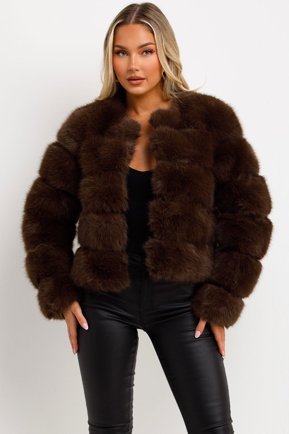 Brown Faux Fur Bubble Coat | Xtralitty