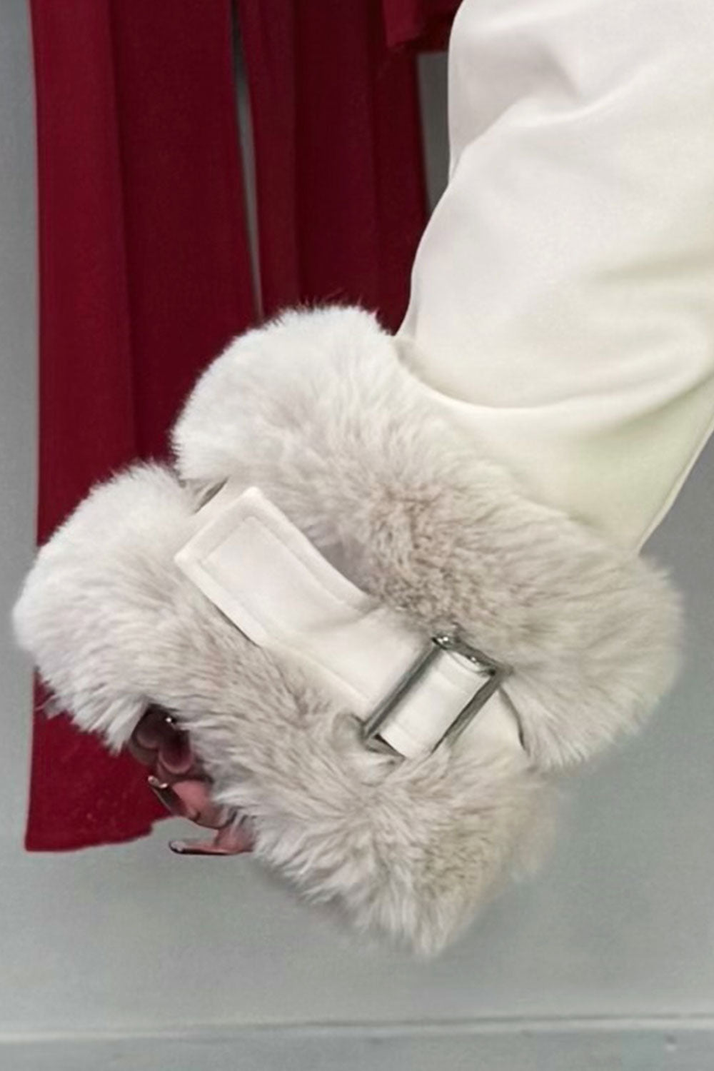 Faux Fur Trim Faux Leather Jacket Beige | Xtralitty