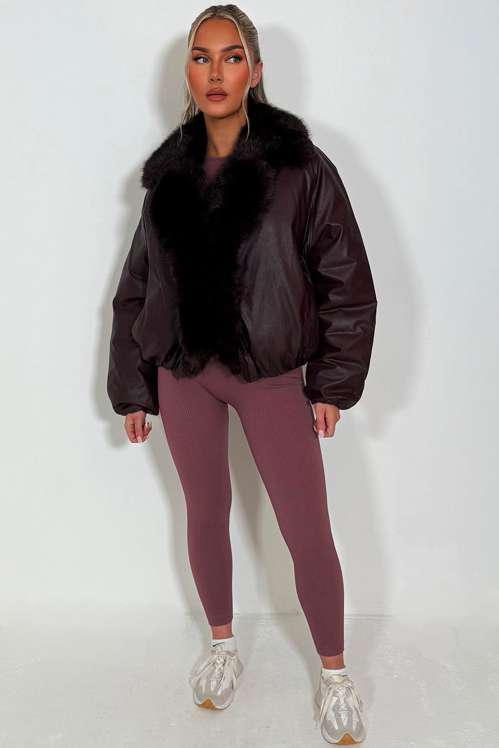 Bomber Jacket with Faux Fur Collar and Trim Burg | Xtralitty