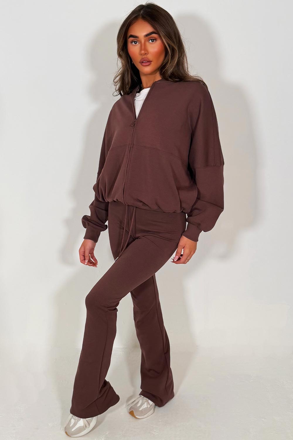 Bomber Sweatshirt with Zip and Bell Bottom Trous | Xtralitty