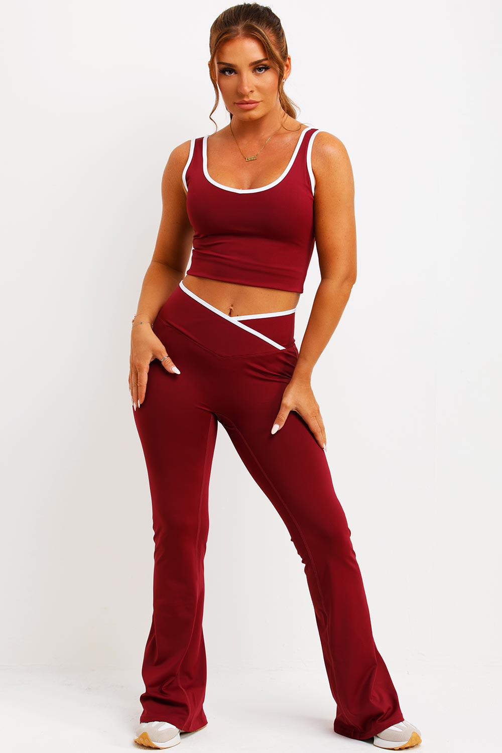 Flare Yoga Pants and Top Co Ord Lounge Set Burgu | Xtralitty