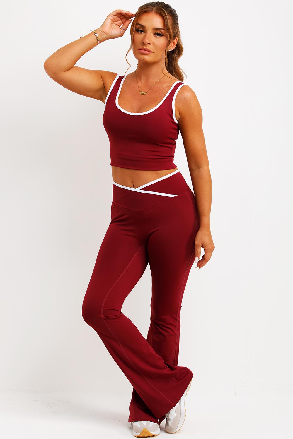 Flare Yoga Pants and Top Co Ord Lounge Set Burgu | Xtralitty