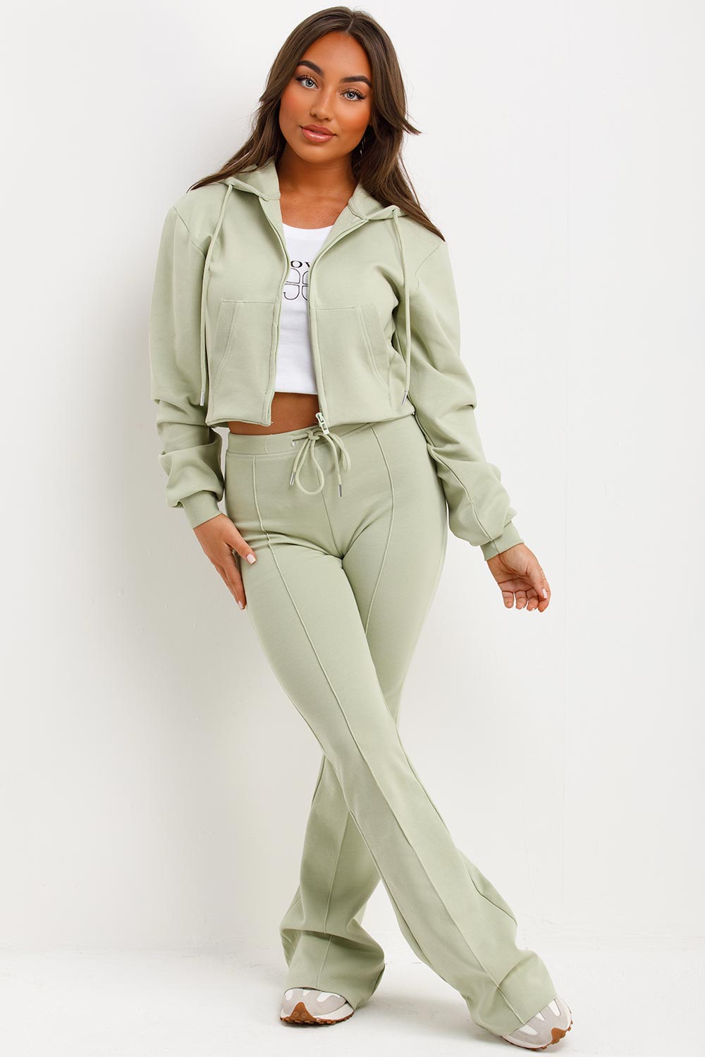 Crop Sweatshirt Hoodie and Bell Bottom Trousers | Xtralitty