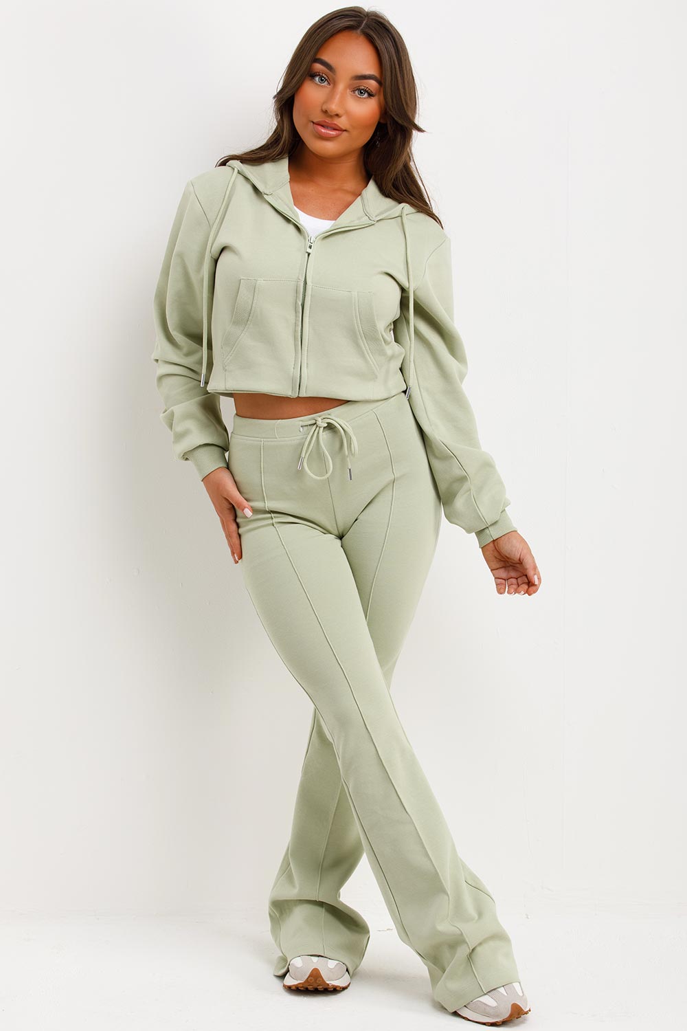 Crop Sweatshirt Hoodie and Bell Bottom Trousers | Xtralitty