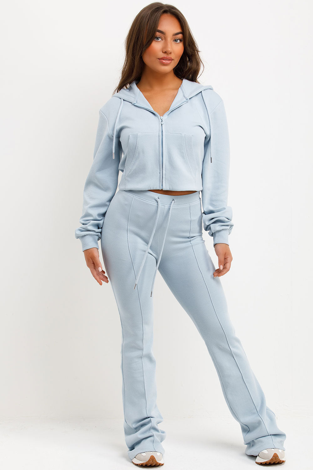 Crop Sweatshirt Hoodie and Bell Bottom Trousers | Xtralitty