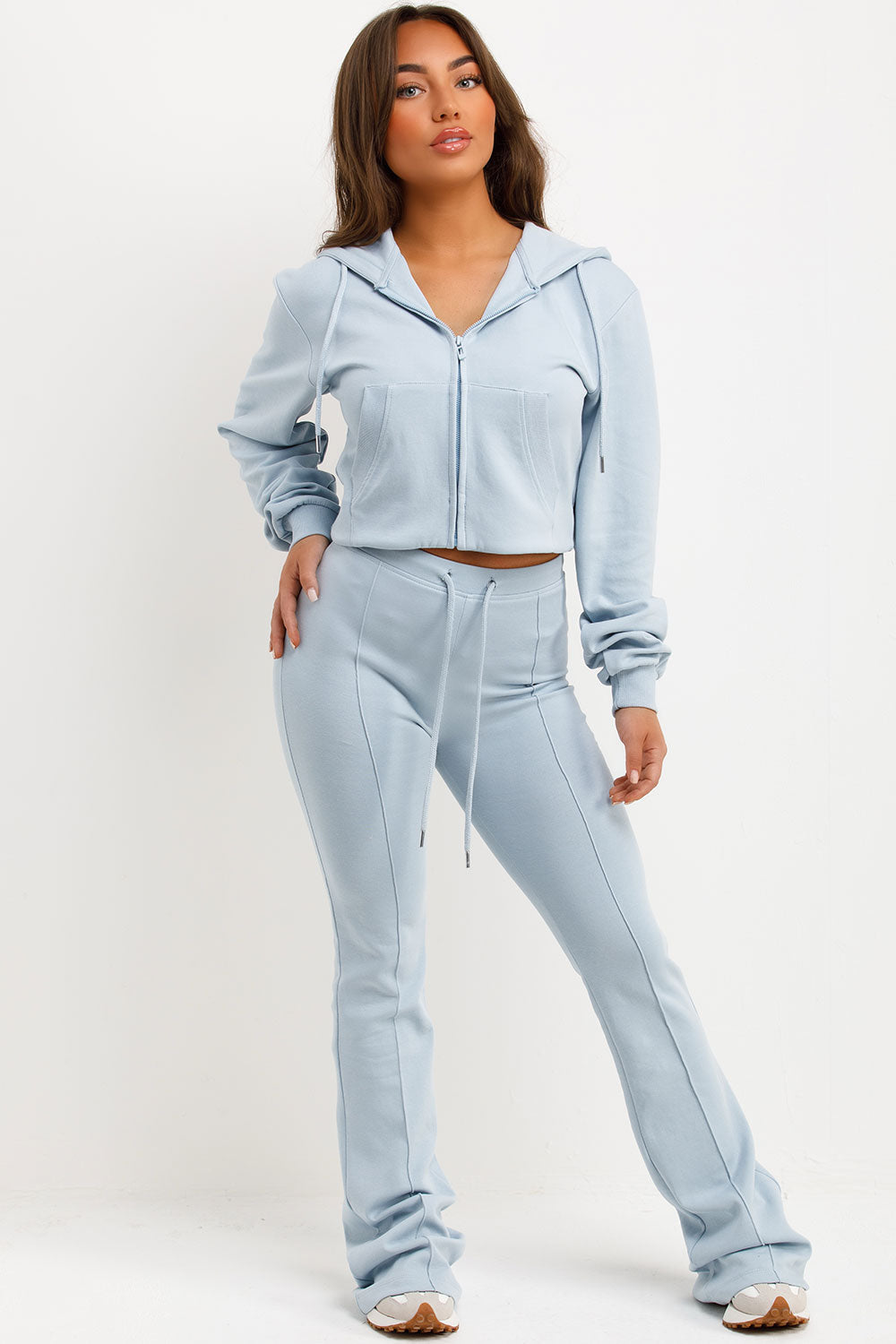 Crop Sweatshirt Hoodie and Bell Bottom Trousers | Xtralitty