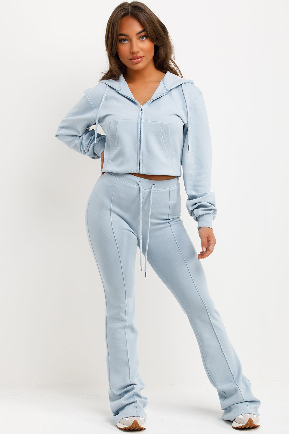 Crop Sweatshirt Hoodie and Bell Bottom Trousers | Xtralitty