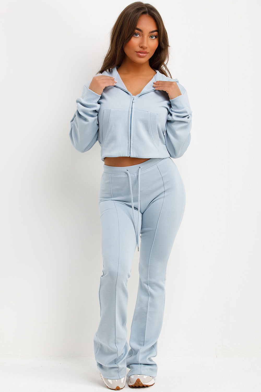 Crop Sweatshirt Hoodie and Bell Bottom Trousers | Xtralitty
