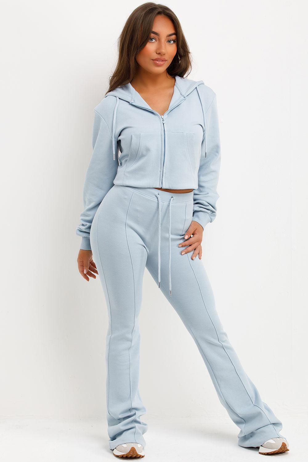 Crop Sweatshirt Hoodie and Bell Bottom Trousers | Xtralitty