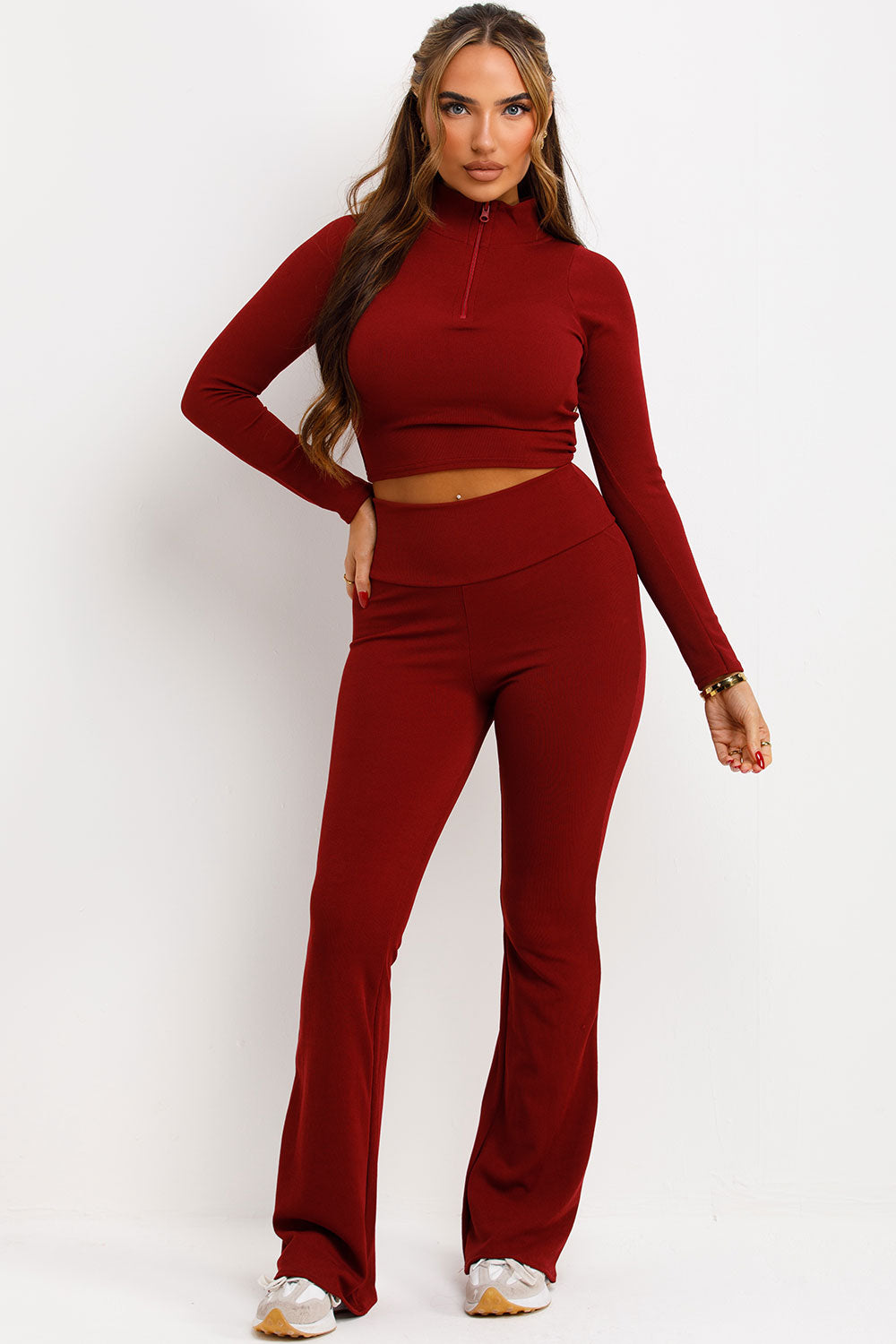 Flare Ruched Bum Trousers and Top Loungewear Set | Xtralitty