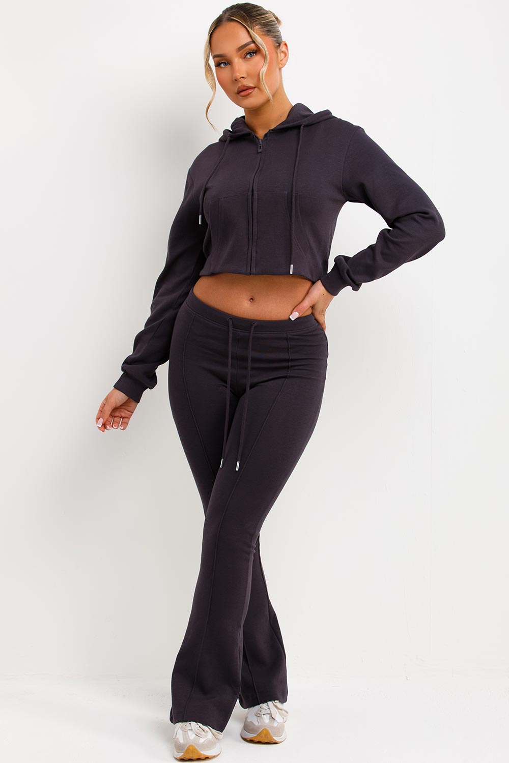 Crop Sweatshirt Hoodie and Bell Bottom Trousers | Xtralitty