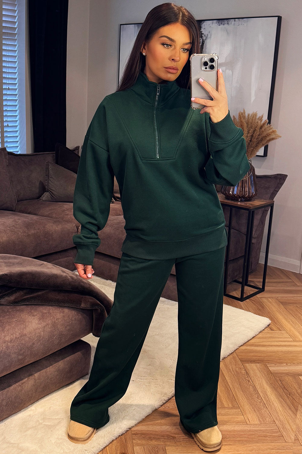 Half Zip Sweatshirt and Joggers Loungewear Set F | Xtralitty