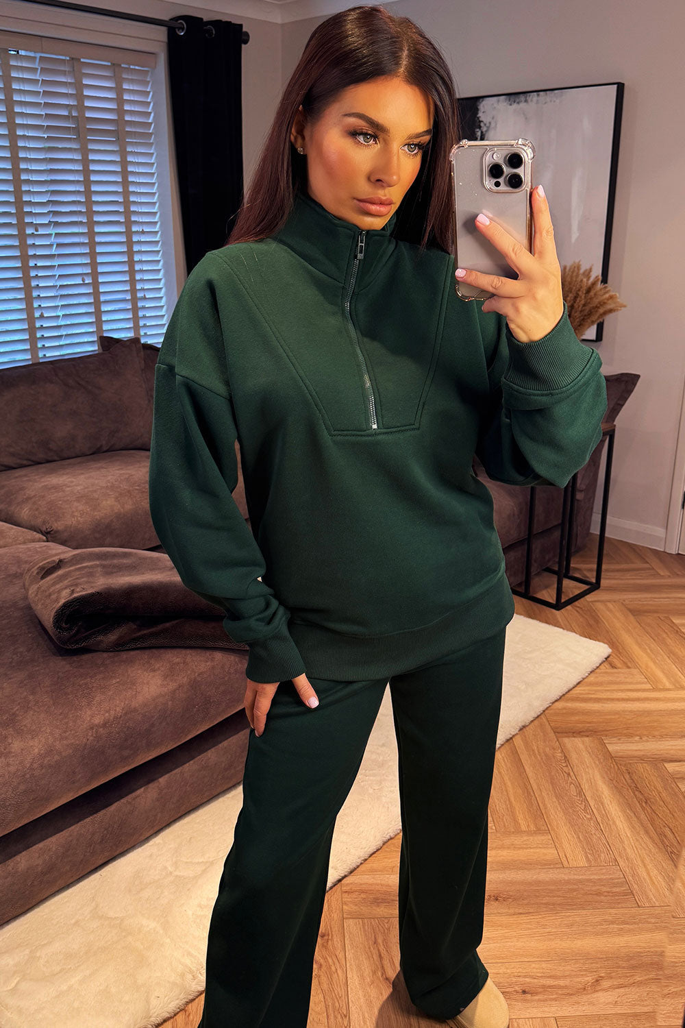 Half Zip Sweatshirt and Joggers Loungewear Set F | Xtralitty