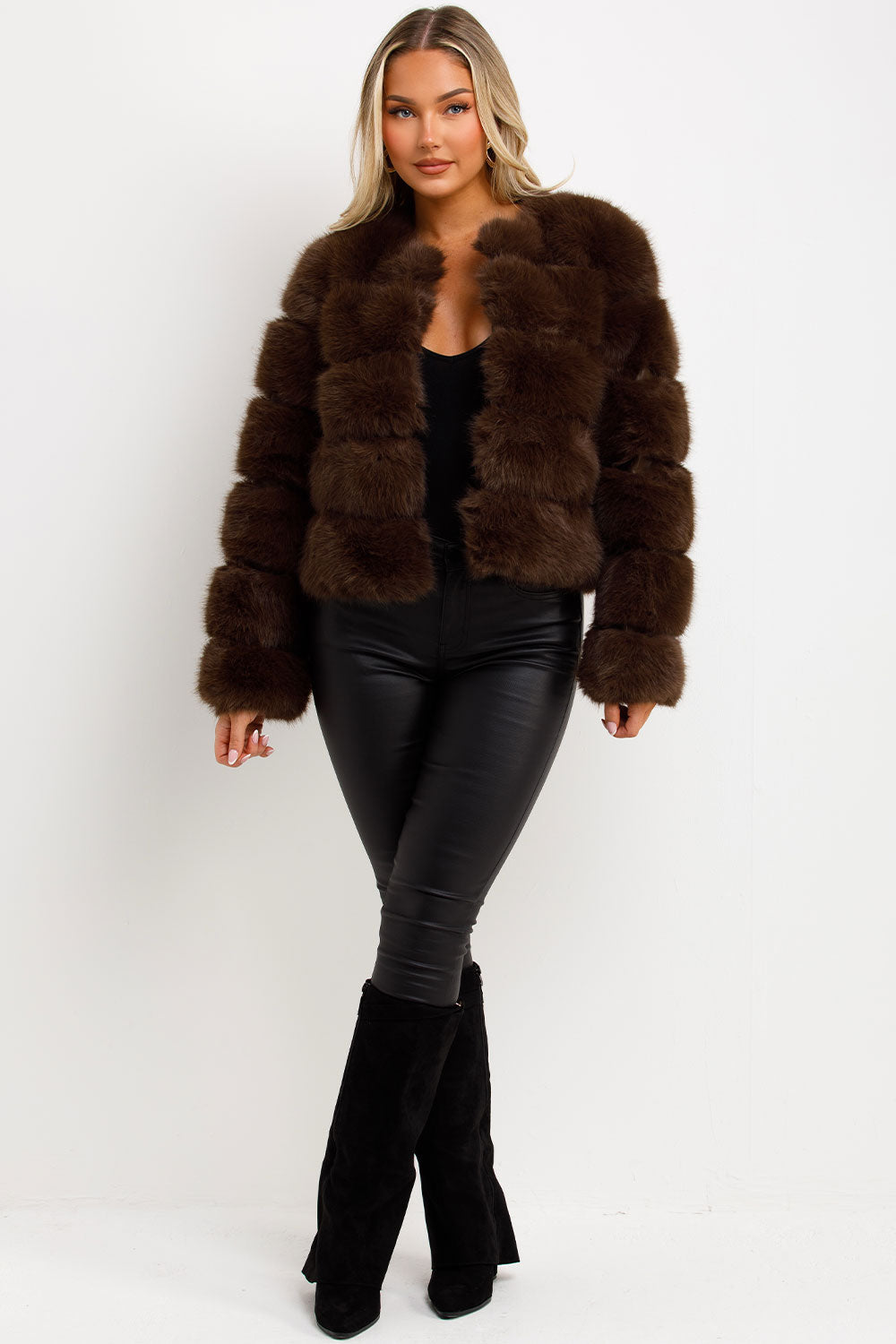 Brown Faux Fur Bubble Coat | Xtralitty
