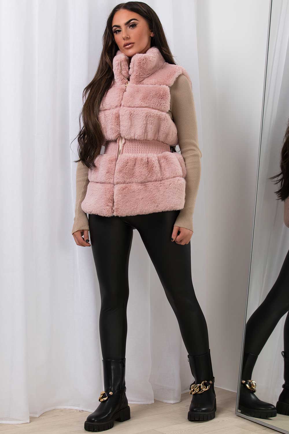 Faux Fur Gilet Pink | Xtralitty