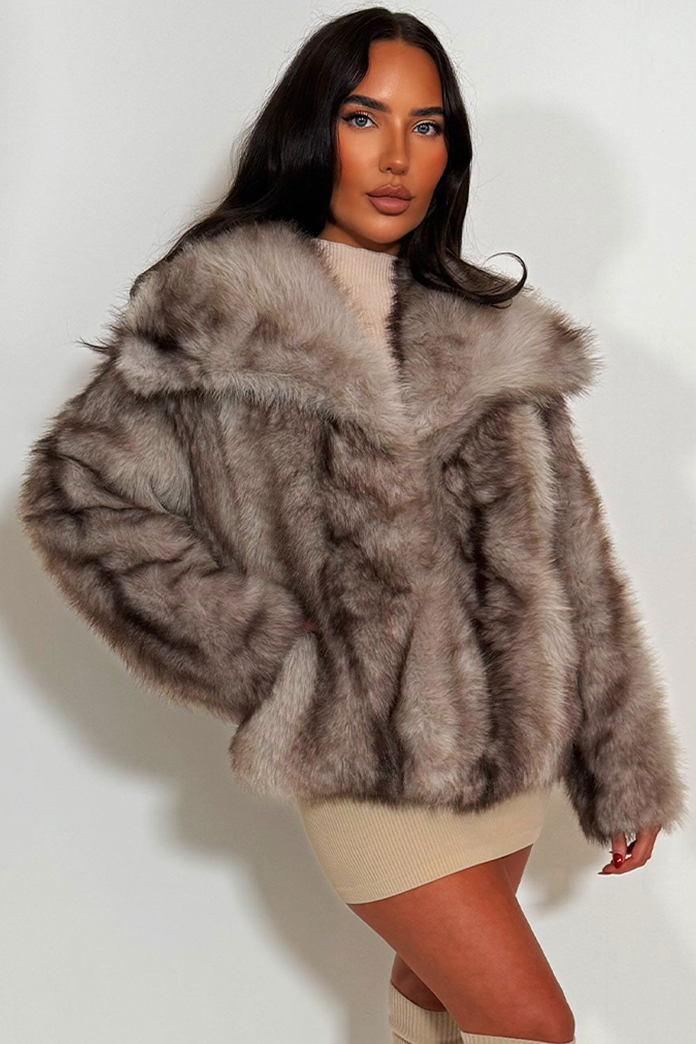 Faux Fur Jacket Brown Colourway | Xtralitty