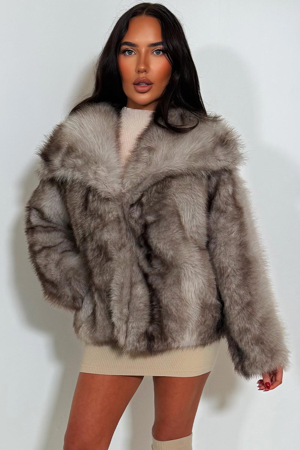 Faux Fur Jacket Brown Colourway | Xtralitty