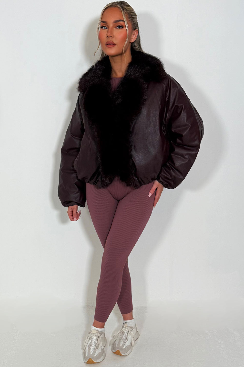 Bomber Jacket with Faux Fur Collar and Trim Burg | Xtralitty