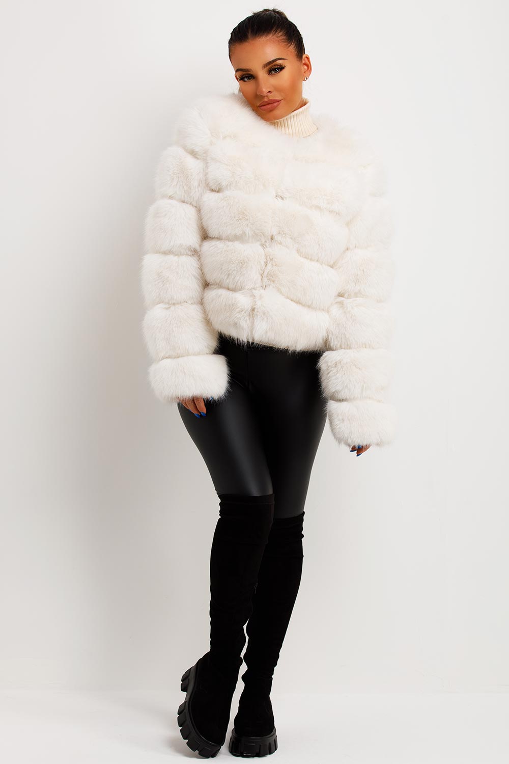 White Faux Fur Bubble Coat | Xtralitty