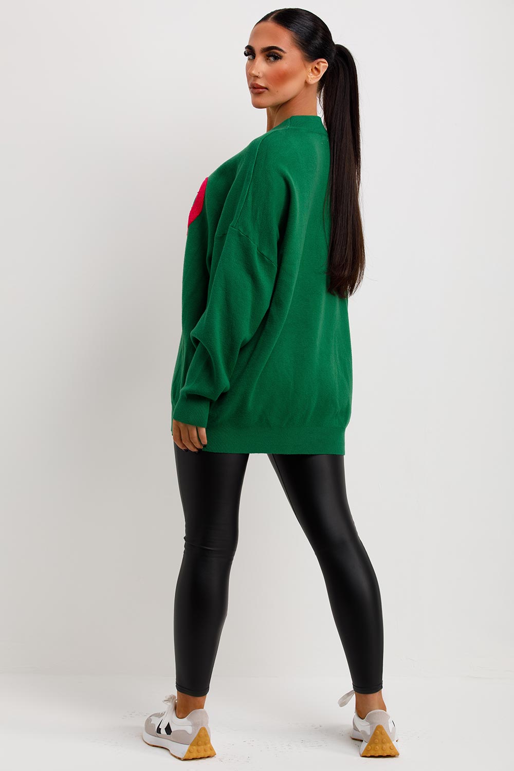 Knitted Jumper with Good Times Towelling Green | Xtralitty