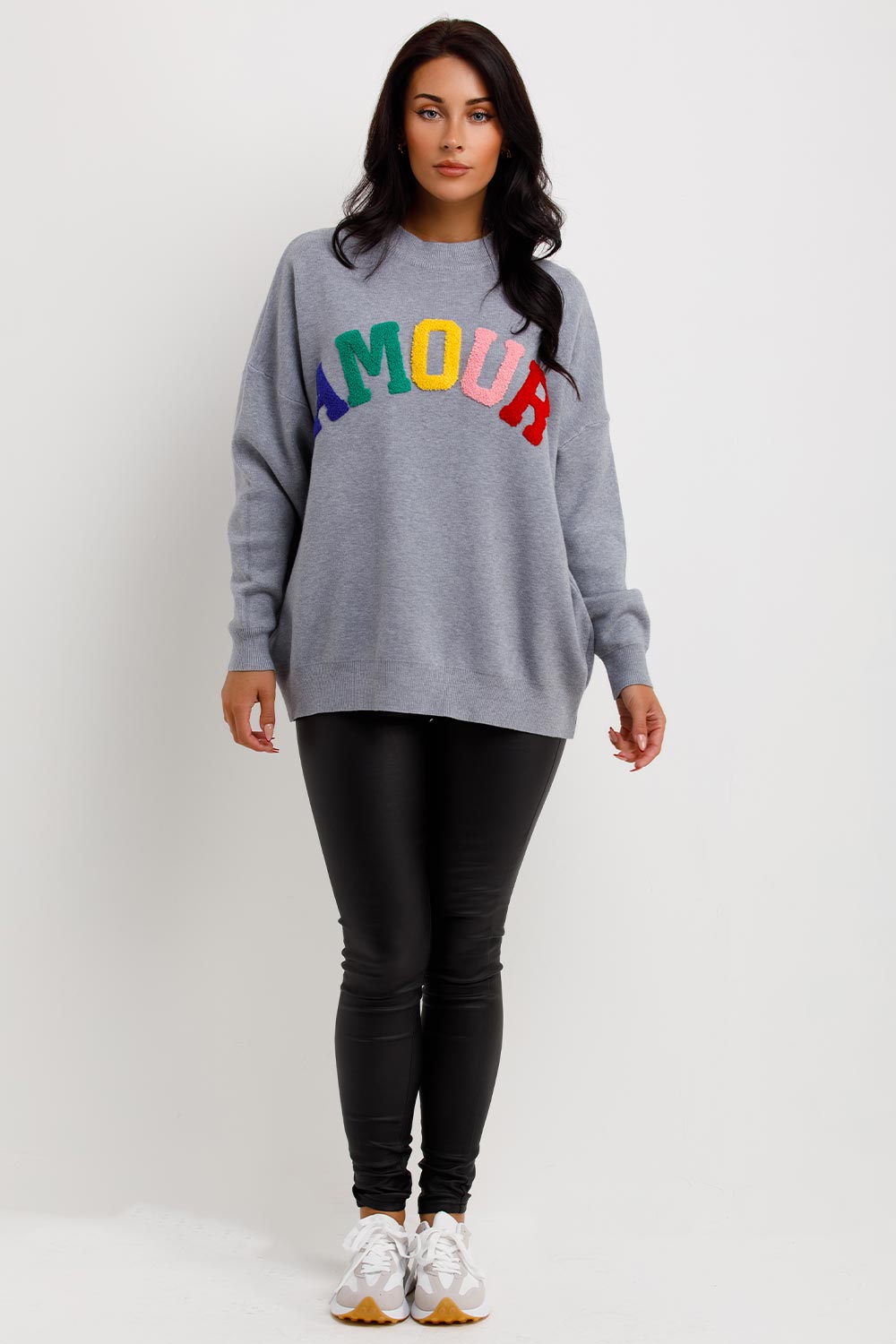 Knitted Jumper with Amour Towelling Grey | Xtralitty