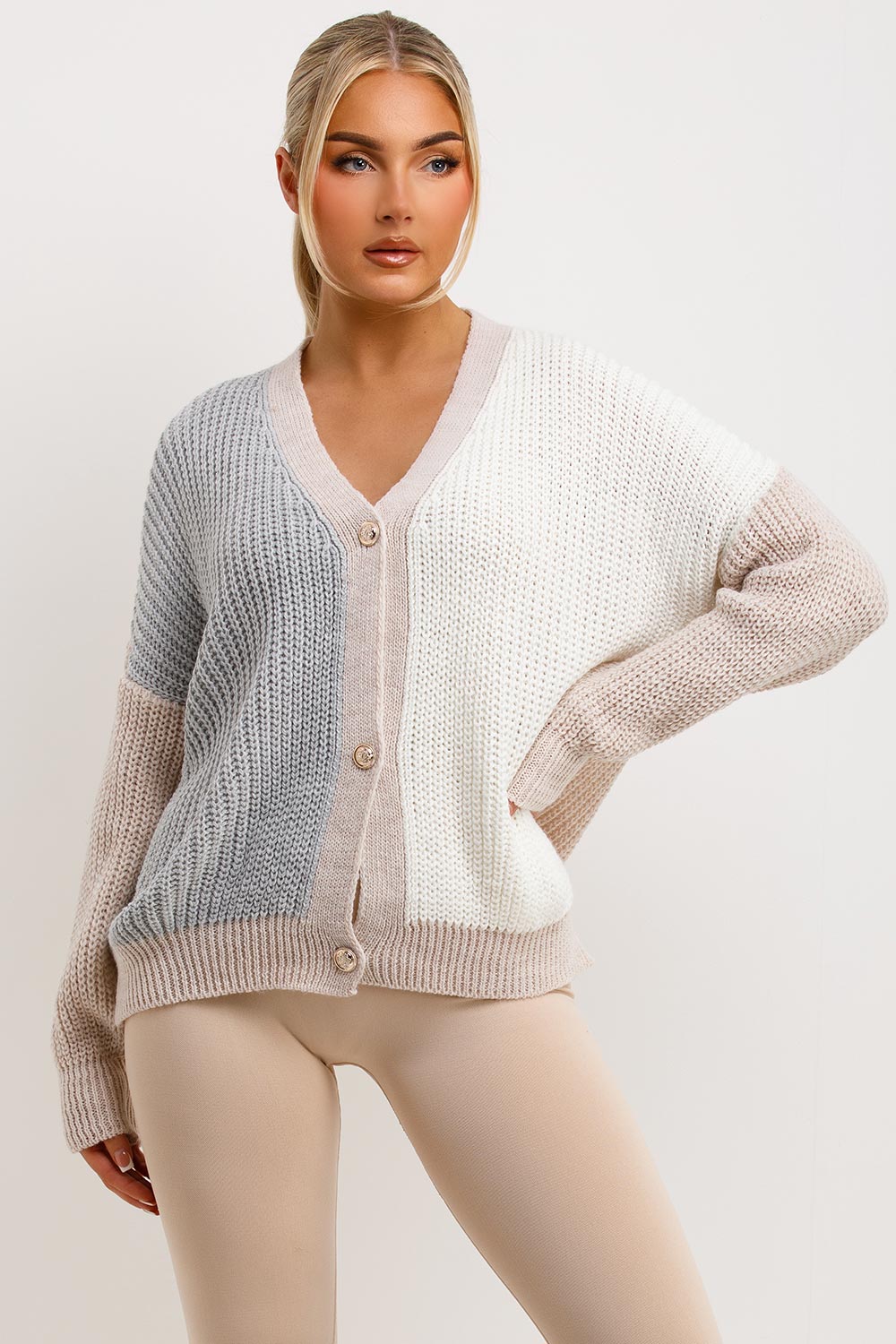 Knitted Cardigan Two Tone Grey | Xtralitty