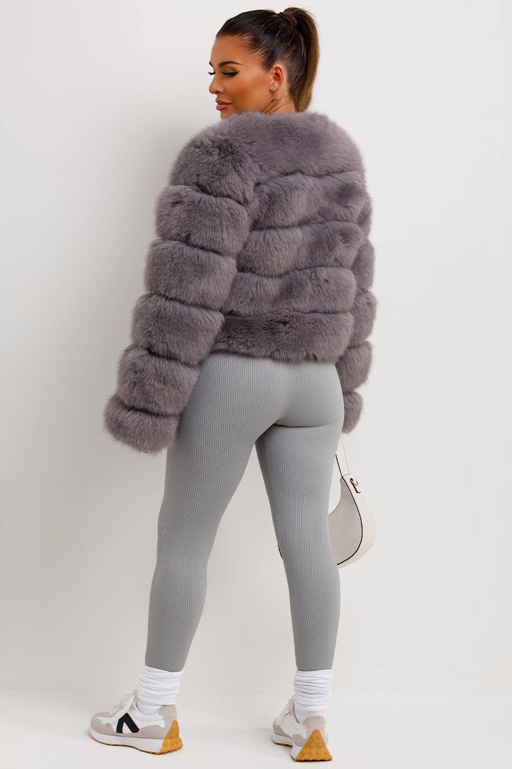 Faux Fur Bubble Coat Grey | Xtralitty