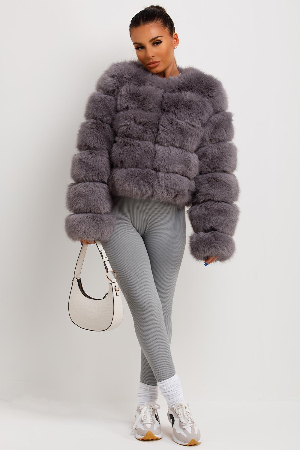 Faux Fur Bubble Coat Grey | Xtralitty