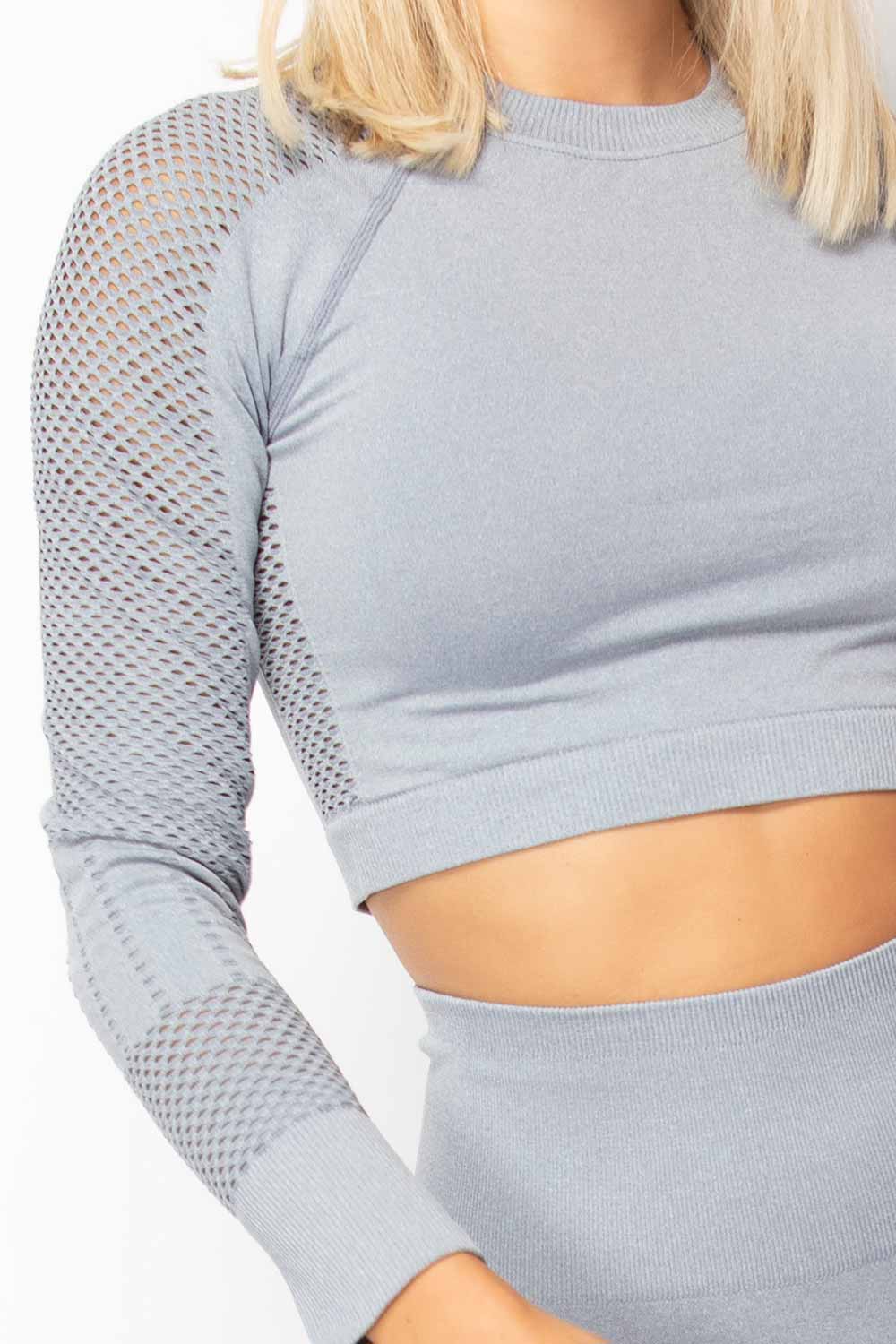 Grey Seamless Fitness Leggings and Top Gym Set | Xtralitty